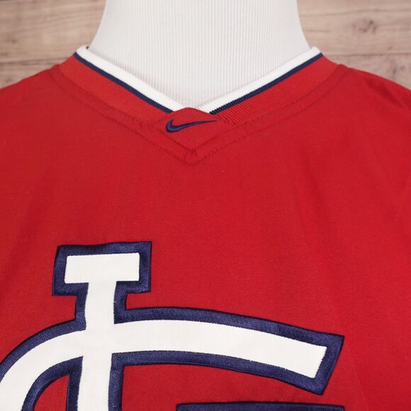 VINTAGE ST LOUIS CARDINALS NIKE TEAM CENTER SWOOSH PULLOVER JACKET SZ XL - Picture 2 of 7